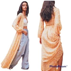 Free People | Intimately Free Kadence Duster | Robe | Beaded Smocked size Small